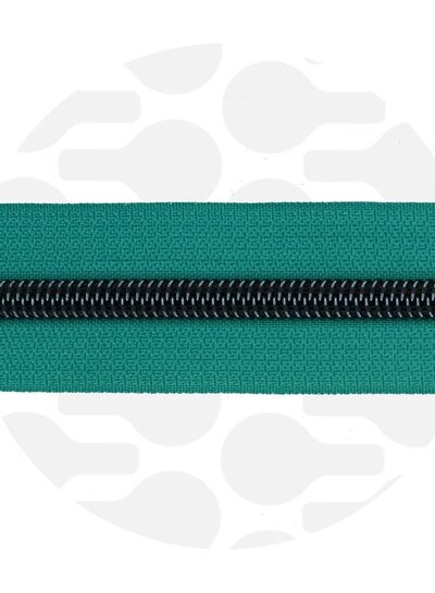 ZipperZoo Nordic Teal - spiral zipper 1 meter #5 gun metal