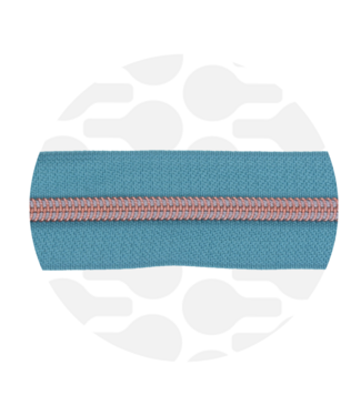ZipperZoo stoffig turquoise - spiraalrits 1 meter  #5