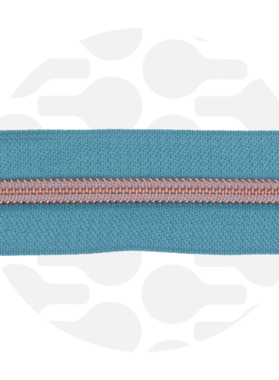 ZipperZoo stoffig turquoise - spiraalrits 1 meter  #5