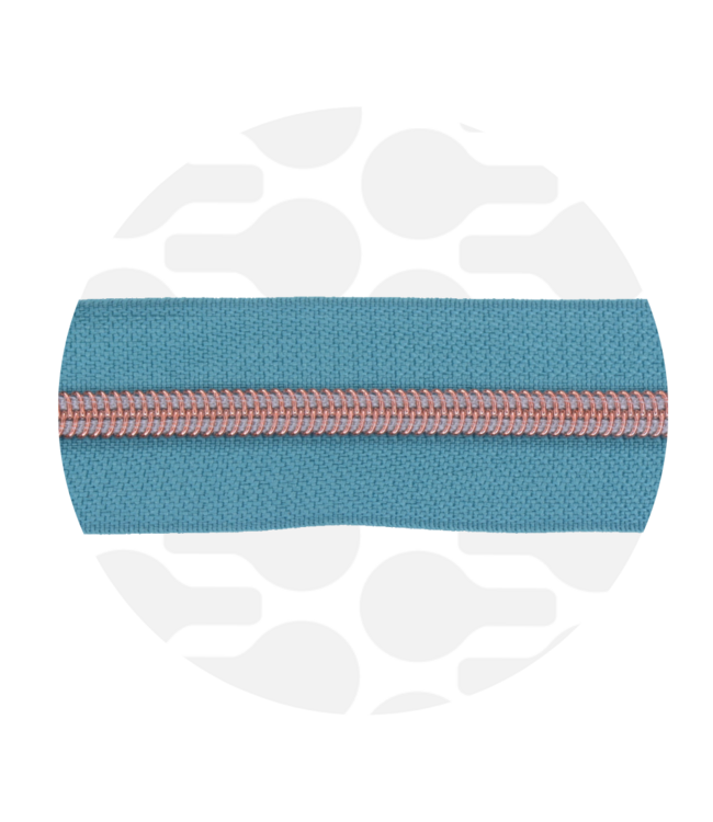ZipperZoo stoffig turquoise - spiraalrits 1 meter  #5