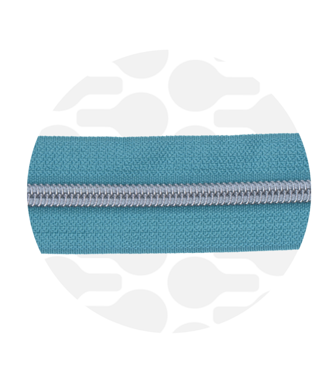 ZipperZoo stoffig turquoise - spiraalrits 1 meter  #5