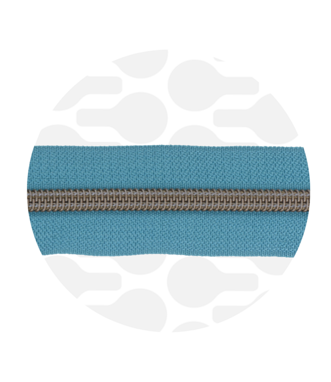 ZipperZoo stoffig turquoise - spiraalrits 1 meter  #5