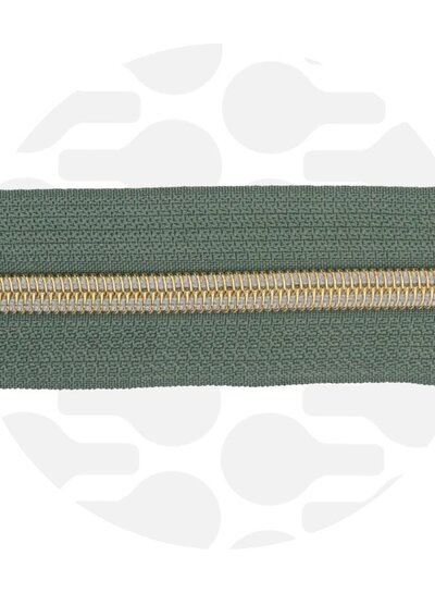 ZipperZoo sage green - spiraalrits 1 met #5