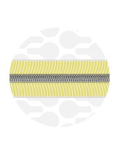 ZipperZoo spiraalrits ZEBRA goudgeel - wit gestreept met ZILVER spiraal #5 (excl. ritstrekkers)