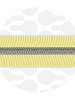 ZipperZoo spiral zipper ZEBRA gold yellow - white striped with SILVER spiral #5 (excl. zip pulls)