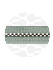 ZipperZoo spiraalrits smokey mint met zilver spiraal #5 (excl. ritstrekkers)