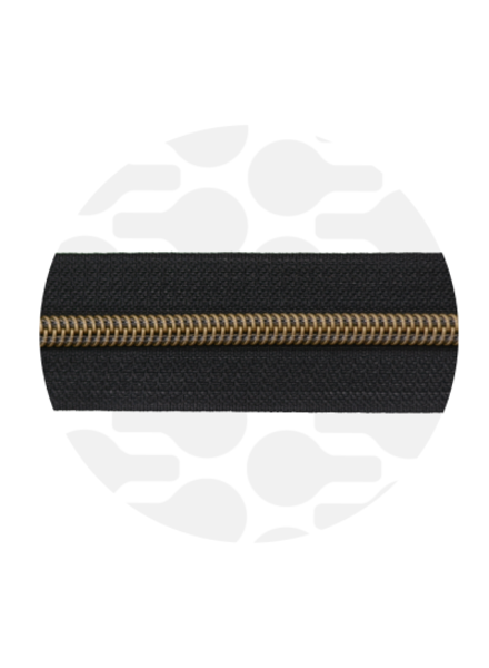 ZipperZoo black spiral zipper with copper spiral #5 (excl. zipper pulls)