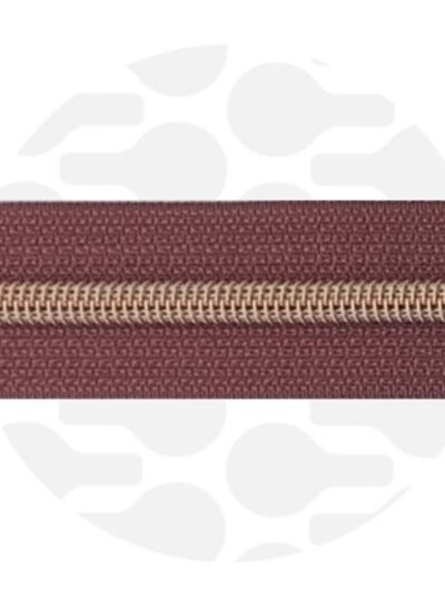 ZipperZoo spiraalrits porto rood  met rosé goud spiraal #5 (excl. ritstrekkers)