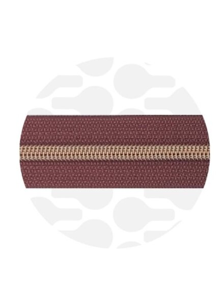 ZipperZoo spiraalrits porto rood  met rosé goud spiraal #5 (excl. ritstrekkers)