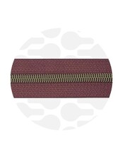 ZipperZoo spiral zipper porto red with antique brass spiral #5 (excl. zipper pullers)