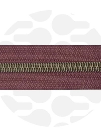 ZipperZoo spiraalrits porto rood  met antique brass spiraal #5 (excl. ritstrekkers)