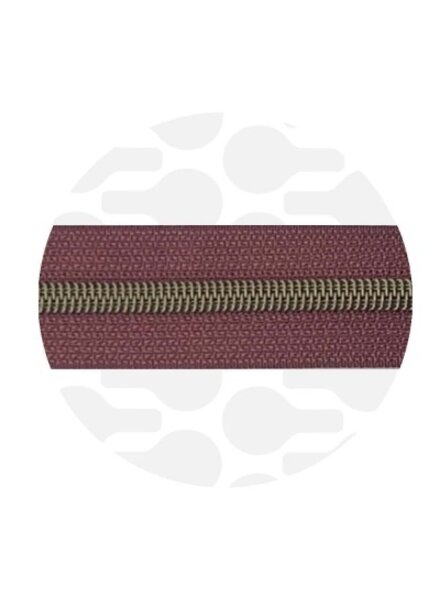 ZipperZoo spiraalrits porto rood  met brons spiraal #5 (excl. ritstrekkers)