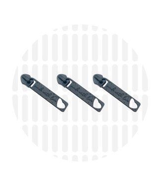 ZipperZoo Zipper Puller #5 - Made with love - Electro Black packed per 3