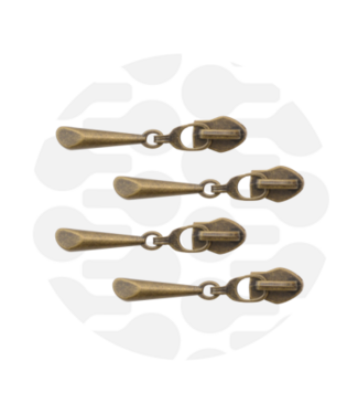 ZipperZoo Zipper puller #5 - teardrop - bronze - pack of 4