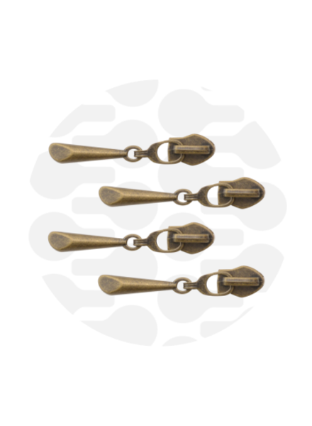ZipperZoo Zipper puller #5 - teardrop - bronze - pack of 4