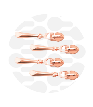 ZipperZoo ritstrekker #5 - druppel - rose goud - verpakt per 4