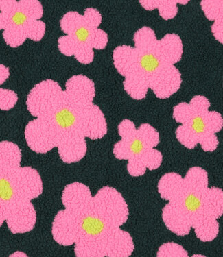 Madeline Neon pink flowers - mooie stevige teddy