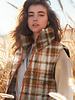 Madeline tartan blue - lined stepper coat fabric