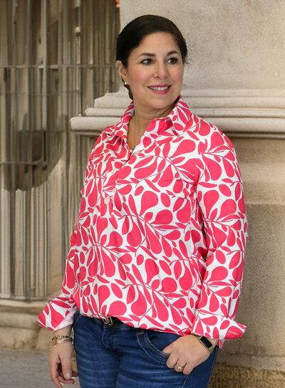 pink twigs - beautiful woven viscose