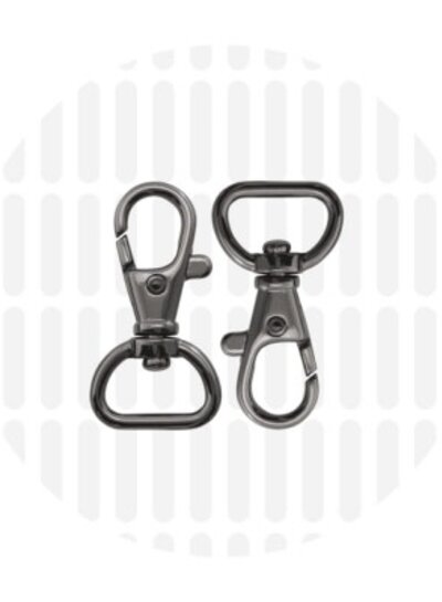 ZipperZoo swivel hook basic - 19 mm - gun metal - 2-pack