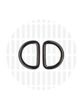 ZipperZoo D-ring 20 mm - gun metal - packed per 2