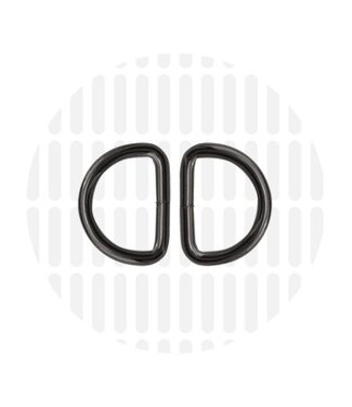 ZipperZoo D-ring 20 mm - gun metal - packed per 2