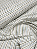 Madeline khaki and aqua fine stripes on ecru - jersey