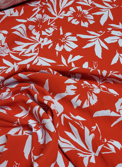 deadstock red & blue - viscose crepe