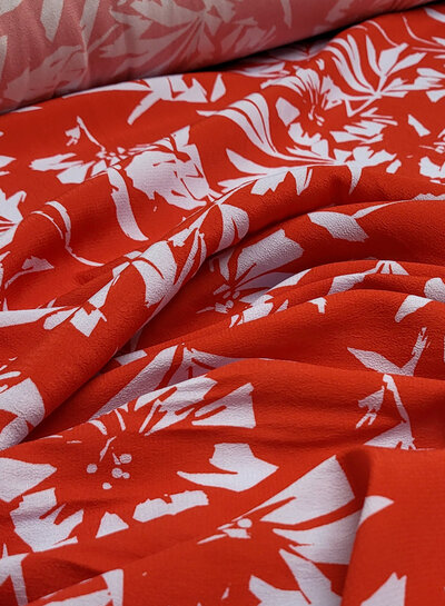 deadstock red & blue - viscose crepe