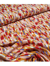 Madeline colourful spots roze rood oranje - viscose