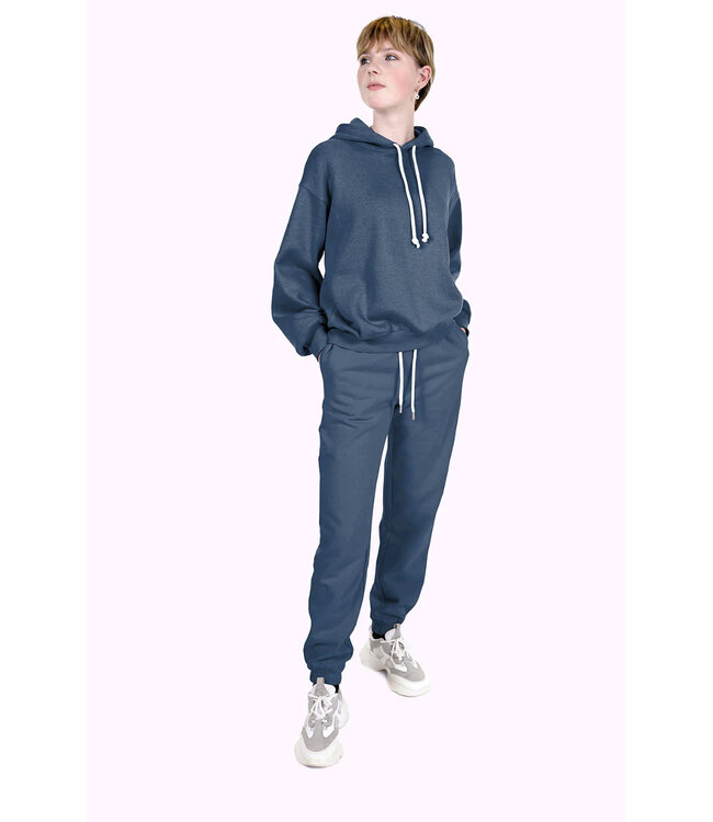 indigo blauw - dikke jogging, zacht opgeruwd aan de binnenkant n