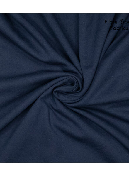 Fibremood navy blue - ribbed fabric - 1 meter wide
