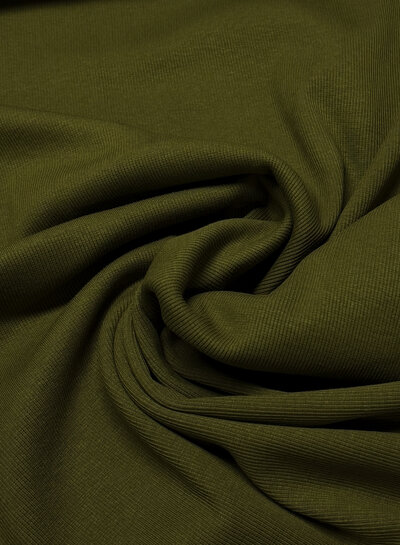 Fibremood olive green - ribbed fabric - 1 meter wide