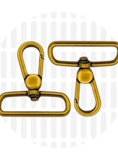 ZipperZoo carabiner premium - 38 mm - bronze - 2-pack