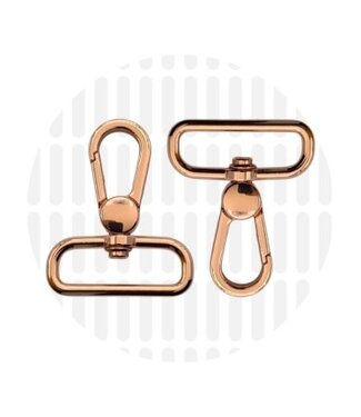ZipperZoo musketonhaak premium - 32 mm - rose goud - 2-pack
