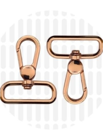 ZipperZoo carabiner premium - 32 mm - rose gold - 2-pack