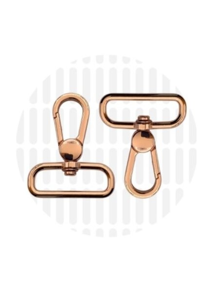 ZipperZoo musketonhaak premium - 32 mm - rose goud - 2-pack