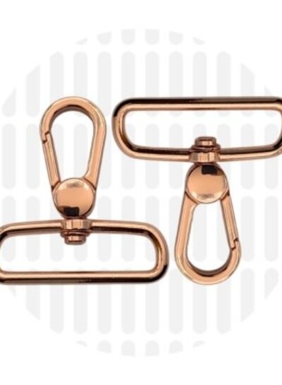 ZipperZoo musketonhaak premium - 38 mm - rose gold - 2-pack