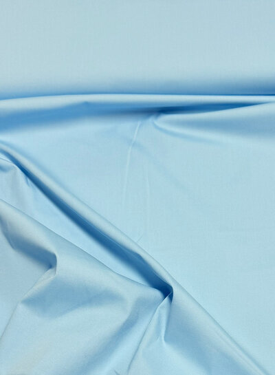 poplin katoen stretch - hemdenstof - lichtblauw