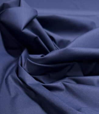 poplin cotton stretch - shirt fabric - navy blue