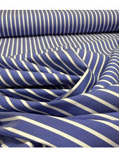 poplin katoen hemdenstof stretch - white and blue stripes