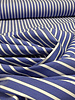 poplin cotton shirt fabric stretch - white and blue stripes