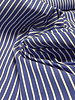 poplin cotton shirt fabric stretch - white and blue stripes