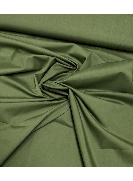 poplin katoen blend met tencel touch - hemdenstof - khakigroen