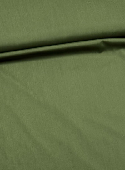 poplin katoen blend met tencel touch - hemdenstof - khakigroen
