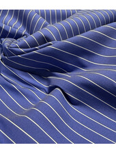 poplin katoen hemdenstof stretch - pine stripe - blauw