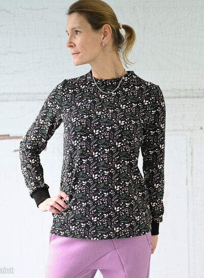 Swafing twigs - french terry - zwart