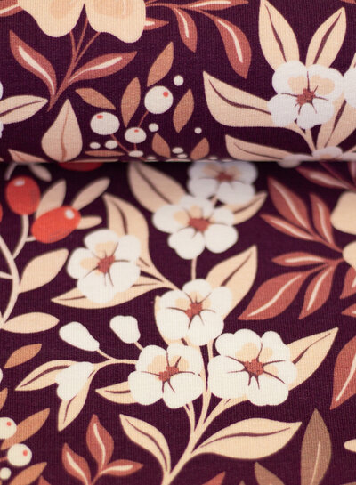 Swafing where magnolia grows - french terry - grape