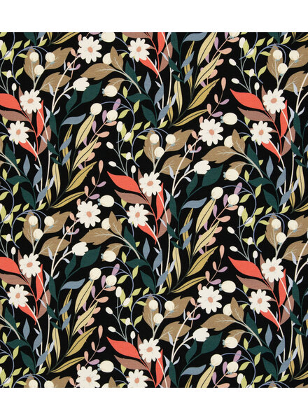 Swafing wild flowers - French terry - black