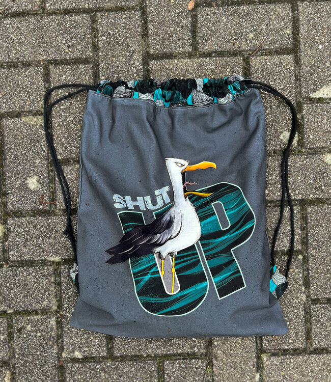 THORSTEN BERGER Shut Up Seagull - canvas paneel voor een toffe tas! Paneel van 90 * 150 cm